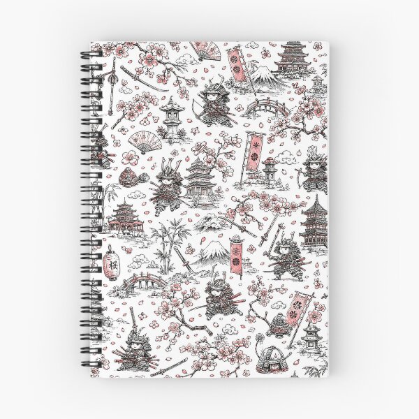 Item preview, Samurai Sakura Doodle – Cherry Blossom Warrior Pattern designed and sold by i-corp.