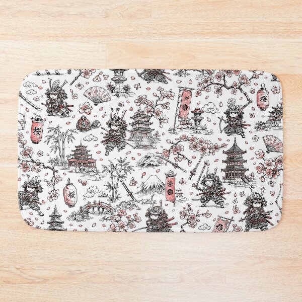 Item preview, Samurai Sakura Doodle – Cherry Blossom Warrior Pattern designed and sold by i-corp.
