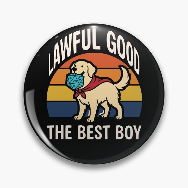 Item preview, Lawful Good Best Boy - 70s Retro Sunset Dog Paladin RPG designed and sold by Dice_Goblin_Studio.