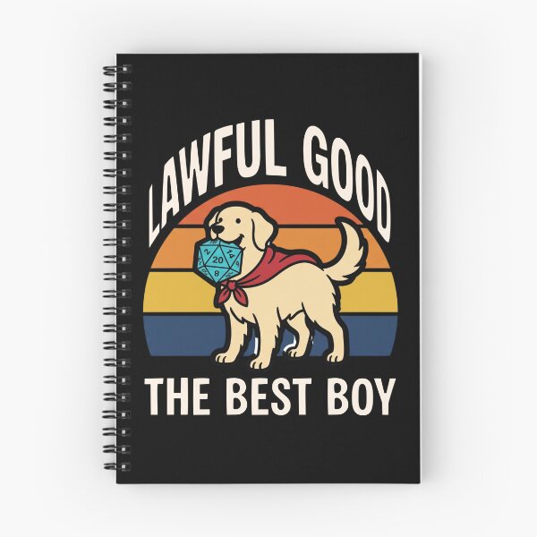 Item preview, Lawful Good Best Boy - 70s Retro Sunset Dog Paladin RPG designed and sold by Dice_Goblin_Studio.
