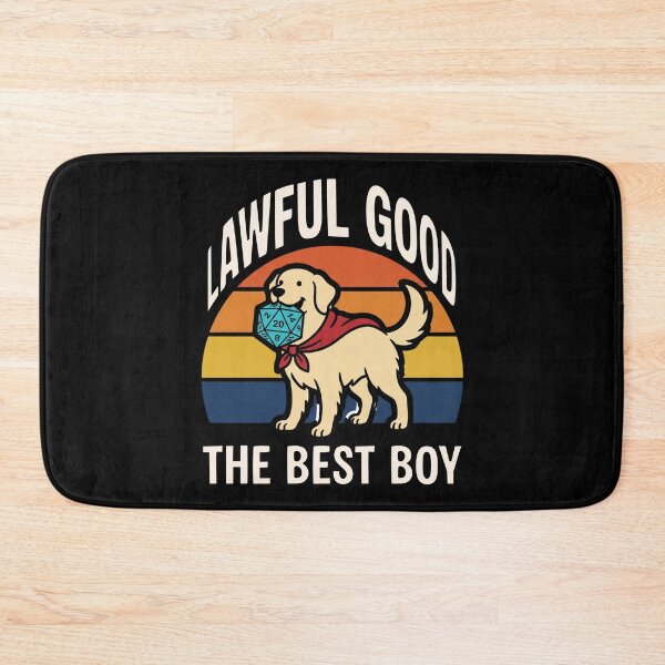 Item preview, Lawful Good Best Boy - 70s Retro Sunset Dog Paladin RPG designed and sold by Dice_Goblin_Studio.