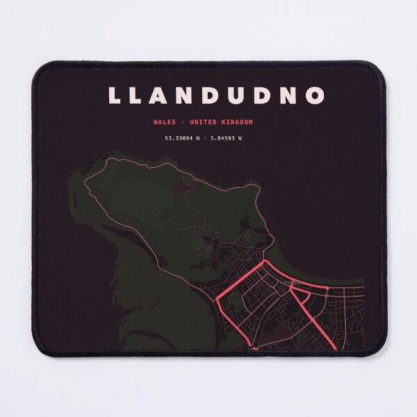 Item preview, Llandudno Map Poster - Terrain Red designed and sold by Patterned by Pixels.