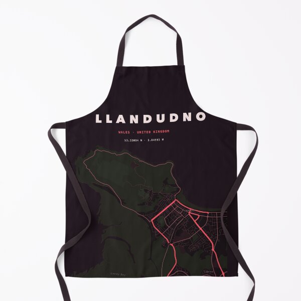 Aperçu de l'œuvre Llandudno Map Poster - Terrain Red créée et vendue par Patterned by Pixels.