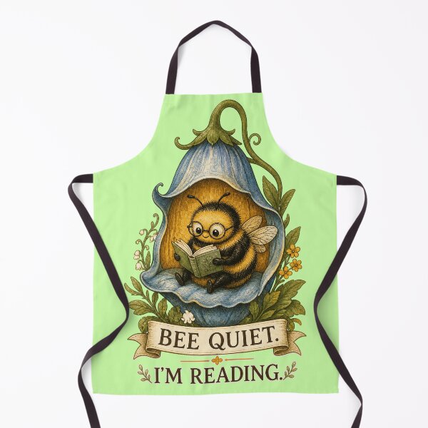 Item preview, Bee Quiet I'm Reading Cute Bookish Bee Cottagecore Art designed and sold by SVox.