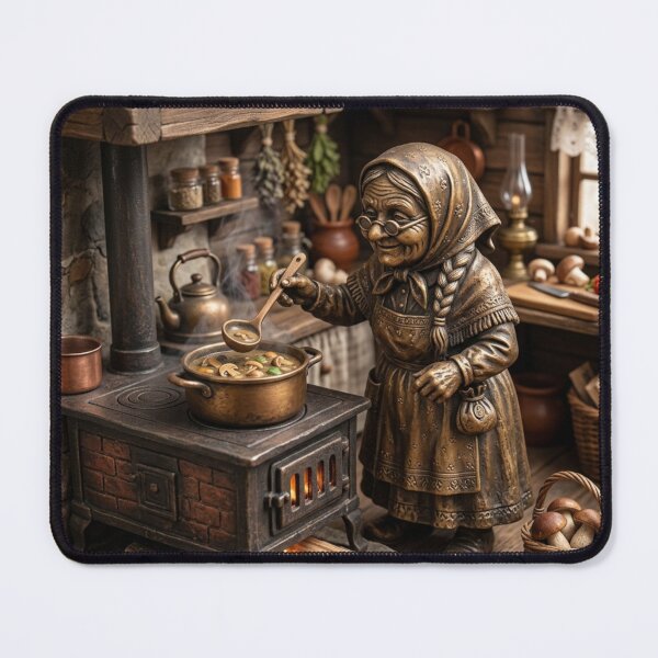 Item preview, Wroclaw Bronze Babcia Gnome Mushroom Soup designed and sold by Purrfecta.