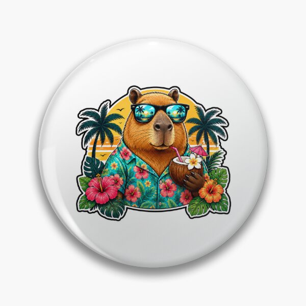 Item preview, Chill Capybara Hawaiian Beach Vacation Vibes designed and sold by WeirdlyMild.