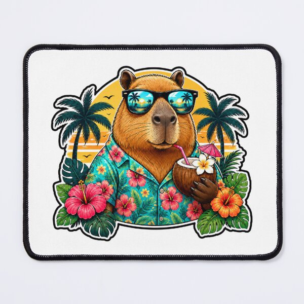 Item preview, Chill Capybara Hawaiian Beach Vacation Vibes designed and sold by WeirdlyMild.
