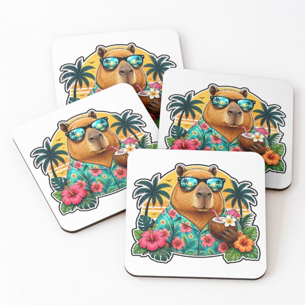 Item preview, Chill Capybara Hawaiian Beach Vacation Vibes designed and sold by WeirdlyMild.