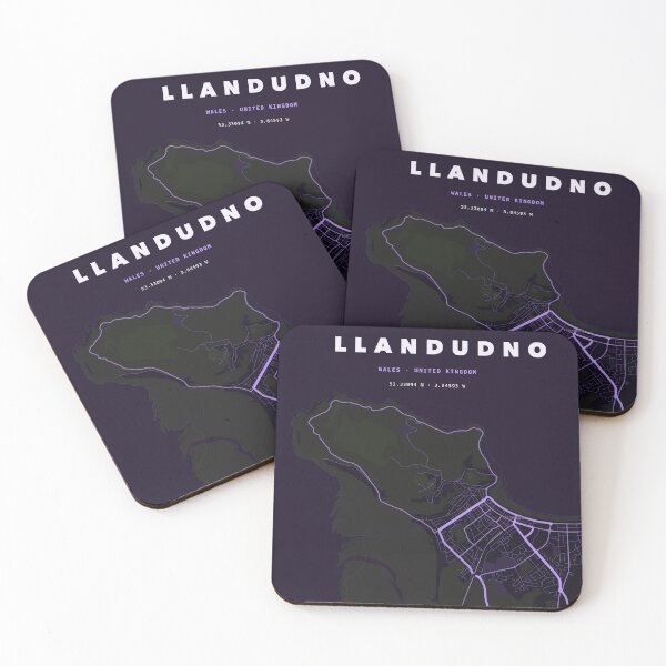 Item preview, Llandudno Map Poster - Terrain Purple designed and sold by Patterned by Pixels.