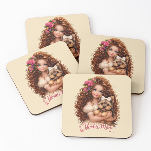 Item preview, Yorkie Mom – Cute Girl Holding Yorkie Design designed and sold by Yorkie Magic Studio .