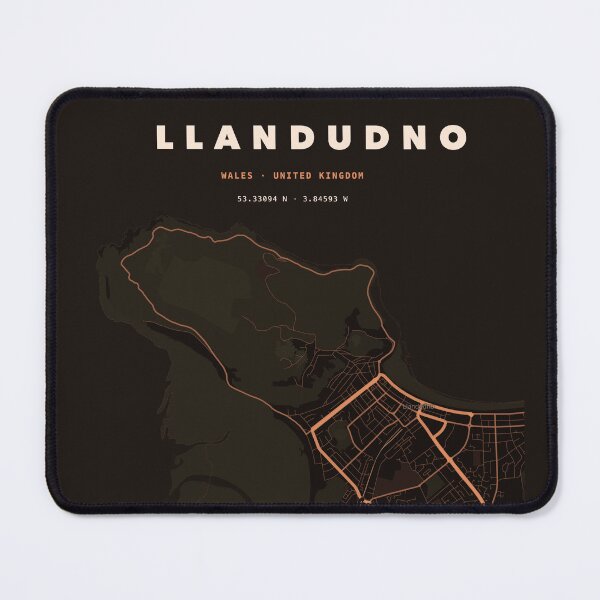 Item preview, Llandudno Map Poster - Terrain Copper designed and sold by Patterned by Pixels.
