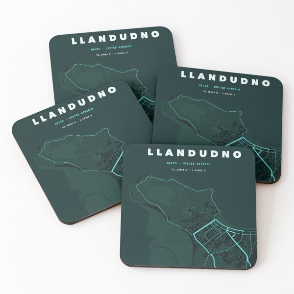 Item preview, Llandudno Map Poster - Terrain Teal designed and sold by Patterned by Pixels.