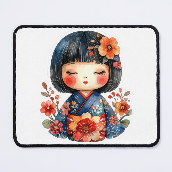 Item preview, Traditional Japanese Kokeshi Doll Illustration designed and sold by BetweenForms.