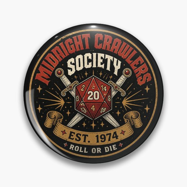 Item preview, Midnight Crawlers Society - 80s Vintage Club RPG D20 Shirt designed and sold by Dice_Goblin_Studio.