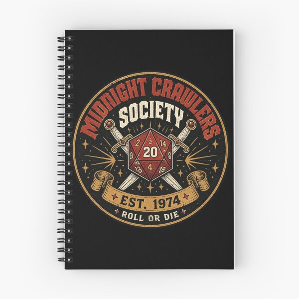 Item preview, Midnight Crawlers Society - 80s Vintage Club RPG D20 Shirt designed and sold by Dice_Goblin_Studio.