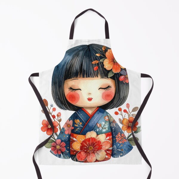 Artikelvorschau, Illustration einer traditionellen japanischen Kokeshi-Puppe entworfen und verkauft von BetweenForms.