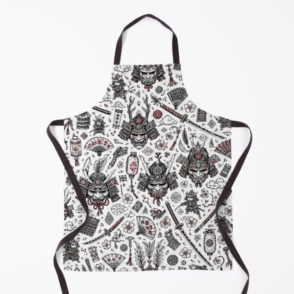 Item preview, Samurai Mask Doodle – Dark Japanese Warrior Pattern designed and sold by i-corp.