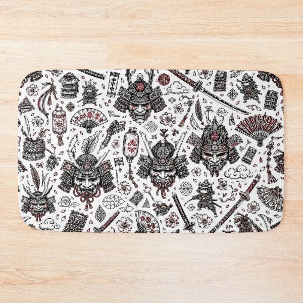 Item preview, Samurai Mask Doodle – Dark Japanese Warrior Pattern designed and sold by i-corp.