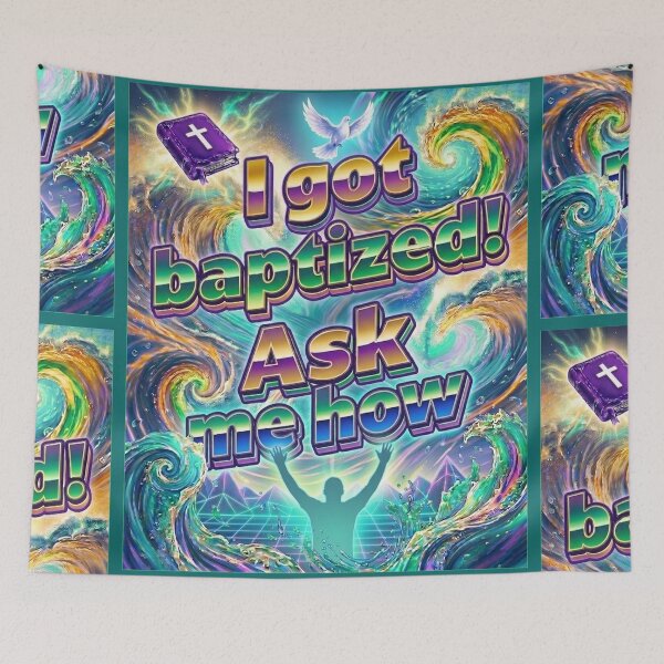 Item preview, Retro Be Bold: I Got Baptized! (Green) designed and sold by Tracie J.