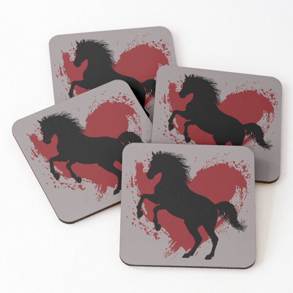 Item preview, The silhouette of a rearing Abbayan horse and a heart designed and sold by Cheval-de-coeur.