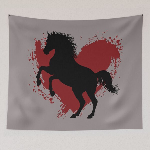 Item preview, The silhouette of a rearing Abbayan horse and a heart designed and sold by Cheval-de-coeur.