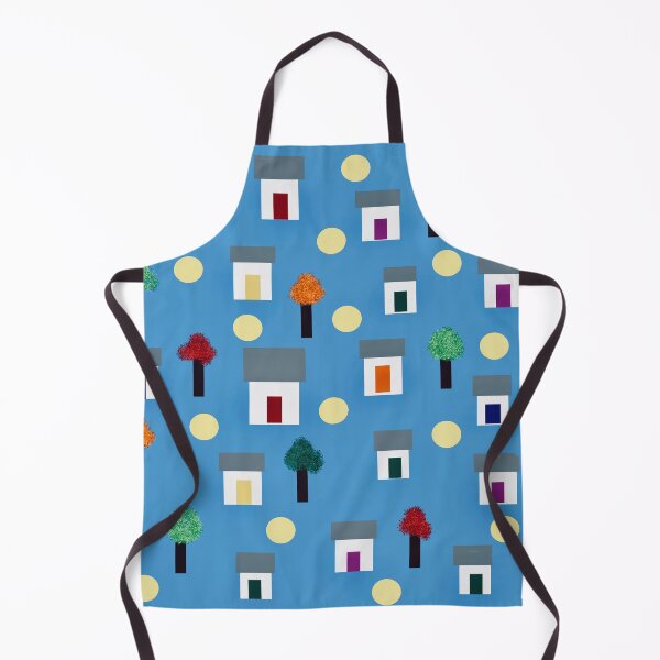 Item preview, Colorful Houses and Trees on Blue designed and sold by Elaine M Hayward .