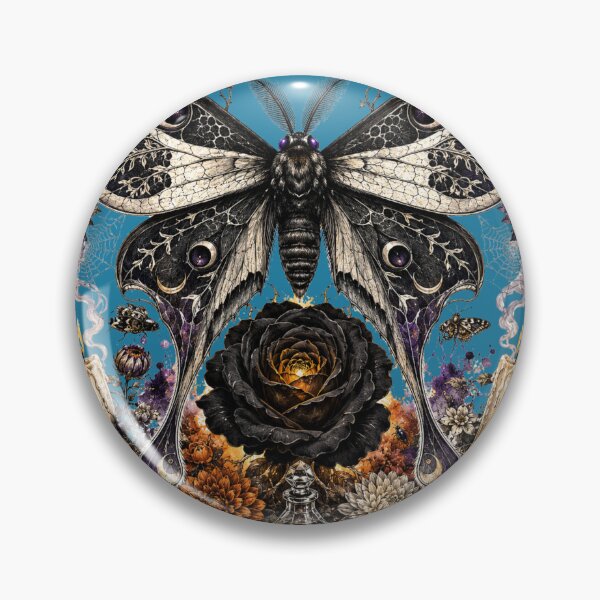 Artikelvorschau, Death Moth Gothic Floral Halloween - Dark Botanical Moth Art entworfen und verkauft von BackTWO.