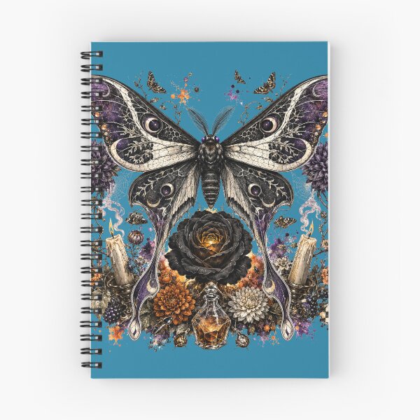 Artikelvorschau, Death Moth Gothic Floral Halloween - Dark Botanical Moth Art entworfen und verkauft von BackTWO.