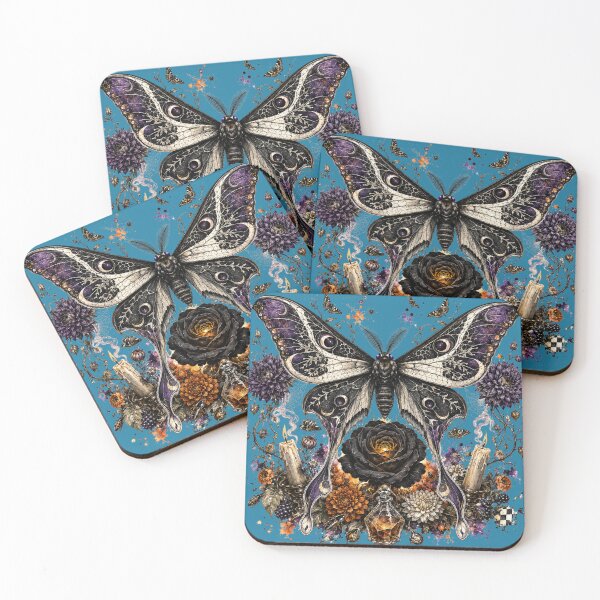 Item preview, Death Moth Gothic Floral Halloween - Dark Botanical Moth Art designed and sold by BackTWO.
