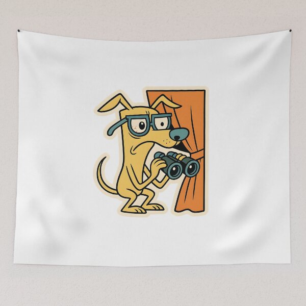 Item preview, Suspicious Dog Spying with Binoculars – Funny Nosy Pet Design designed and sold by michallechowicz.