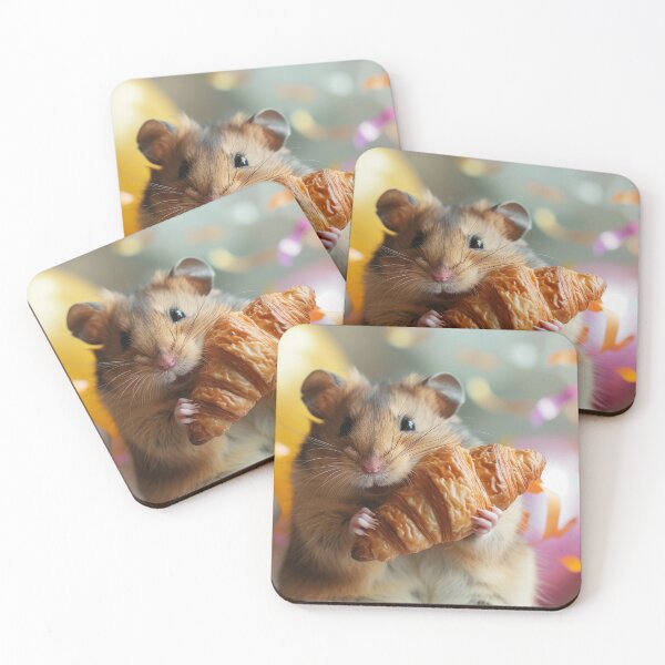 Item preview, Cute Hamster Eating Croissant Birthday Party Celebration designed and sold by cutepid.