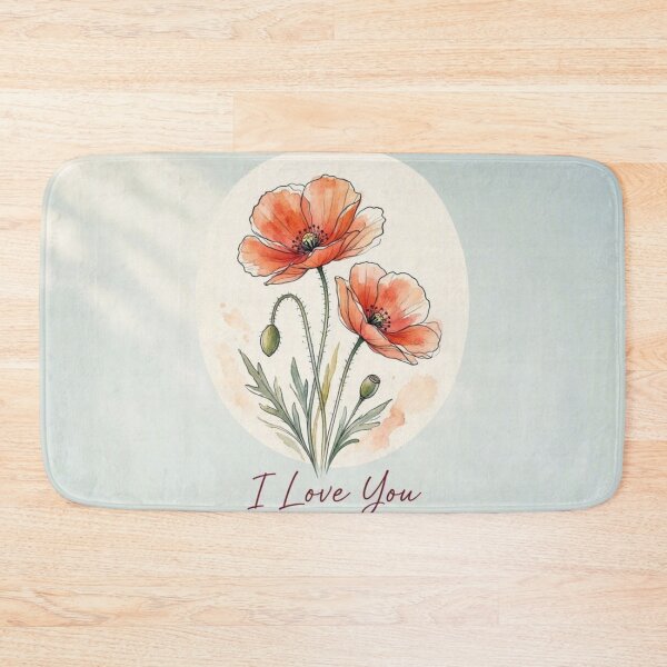 Item preview, I Love You Red Poppy Watercolor Flower Gift designed and sold by Breezes-of-Ida.