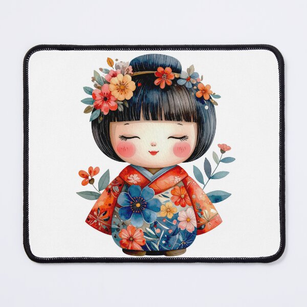 Item preview, Traditional Japanese Kokeshi Doll Illustration designed and sold by BetweenForms.