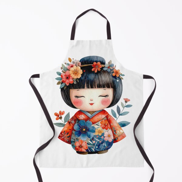 Artikelvorschau, Illustration einer traditionellen japanischen Kokeshi-Puppe entworfen und verkauft von BetweenForms.