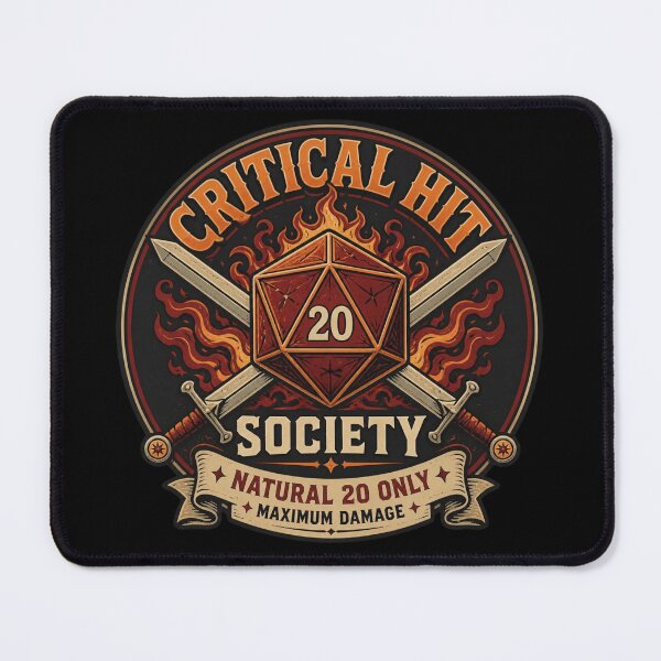 Item preview, Critical Hit Society Natural 20 - 80s Retro RPG Club Shirt designed and sold by Dice_Goblin_Studio.