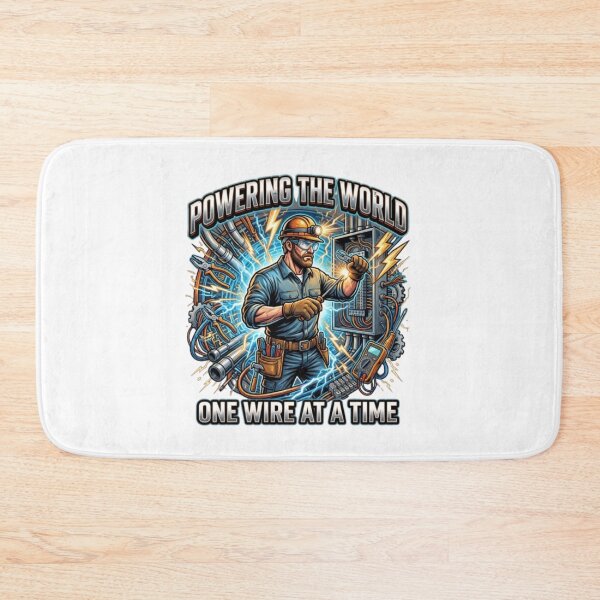 Item preview, Electrician Powering The World – Electrical Worker designed and sold by PixelStyle Studio.