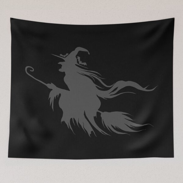 Item preview, Halloween look, witch silhouette on a broomstick designed and sold by Kirei-Lily.