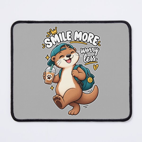Item preview, Funny Otter Meme Collection - Smile More Otter Cartoon Meme - Worry Less - Positive Animal Humor designed and sold by MiraLumeStudio.