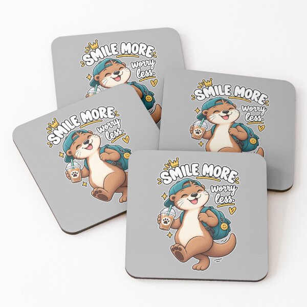 Item preview, Funny Otter Meme Collection - Smile More Otter Cartoon Meme - Worry Less - Positive Animal Humor designed and sold by MiraLumeStudio.