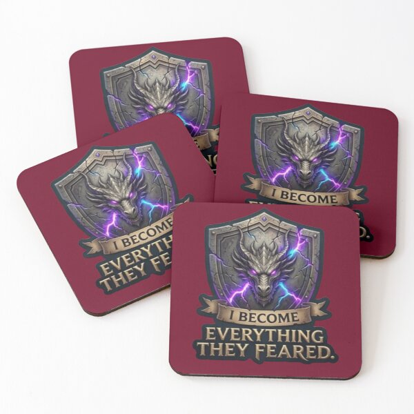 Item preview, I Become Everything They Feared Dragon Shield Sticker designed and sold by Scro-Ciob-Shop.