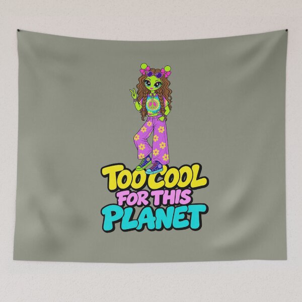 Item preview, Too Cool for This Planet – Alien Hippie Girl designed and sold by Aimetoi.