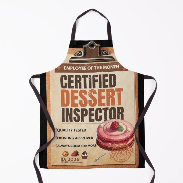 Item preview, Certified Dessert Inspector Funny Food Design designed and sold by Uvclick.