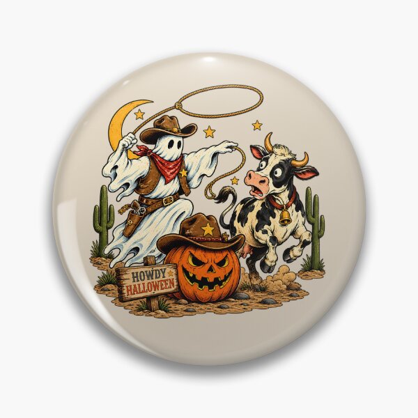 Item preview, Funny Ghost Cowboy Lasso Cow Halloween Western designed and sold by MythicCotton.