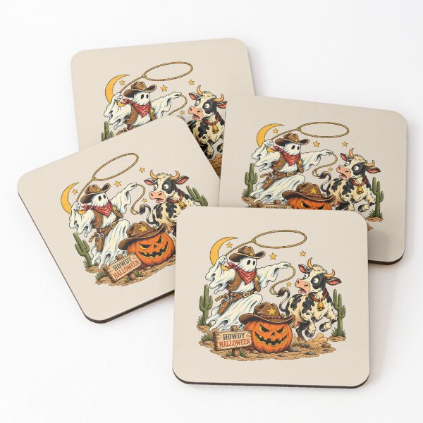 Item preview, Funny Ghost Cowboy Lasso Cow Halloween Western designed and sold by MythicCotton.