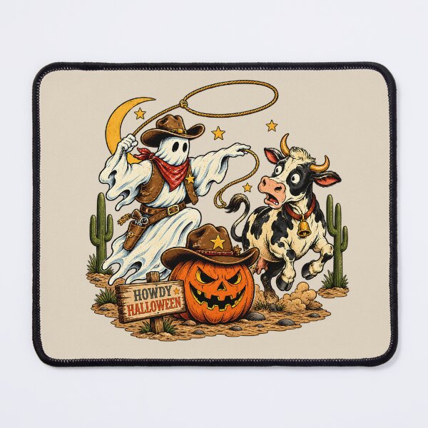 Item preview, Funny Ghost Cowboy Lasso Cow Halloween Western designed and sold by MythicCotton.
