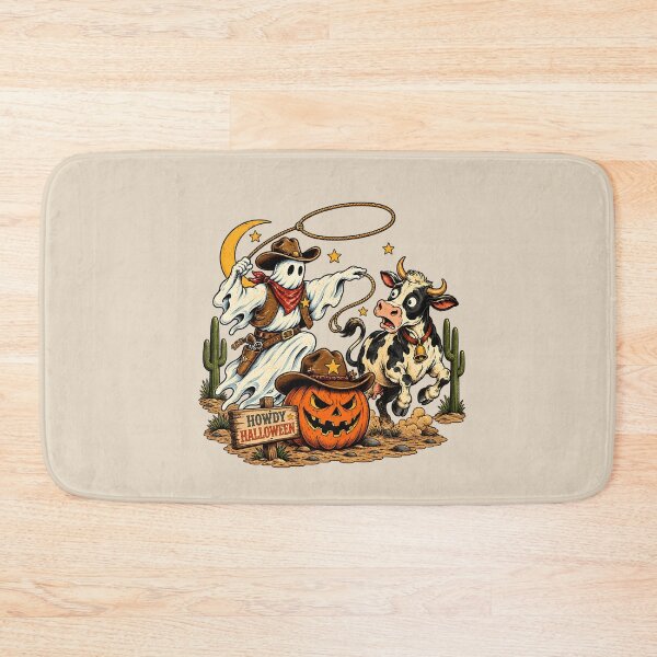 Item preview, Funny Ghost Cowboy Lasso Cow Halloween Western designed and sold by MythicCotton.