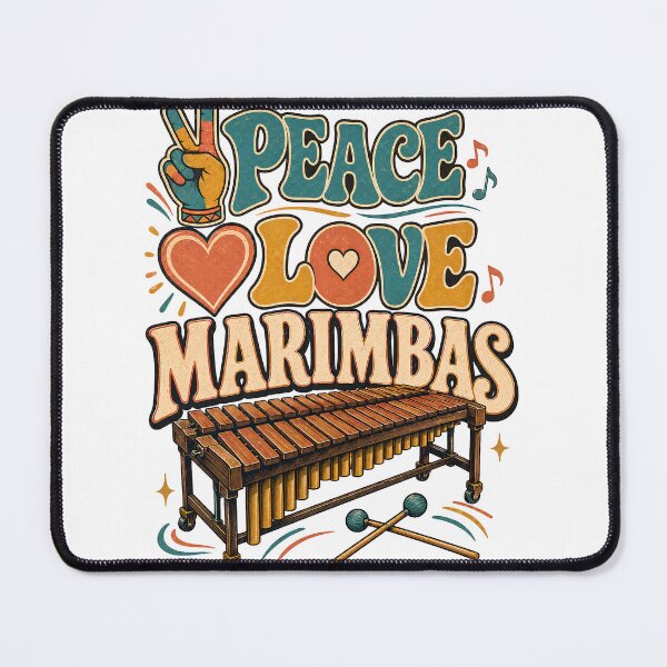 Item preview, Peace Love Marimbas Funny Marimba Lover Percussionist T-Shirt, Marimba Player Gift, Percussion Musician Graphic Tee, Band Music Gift designed and sold by OUICHA.