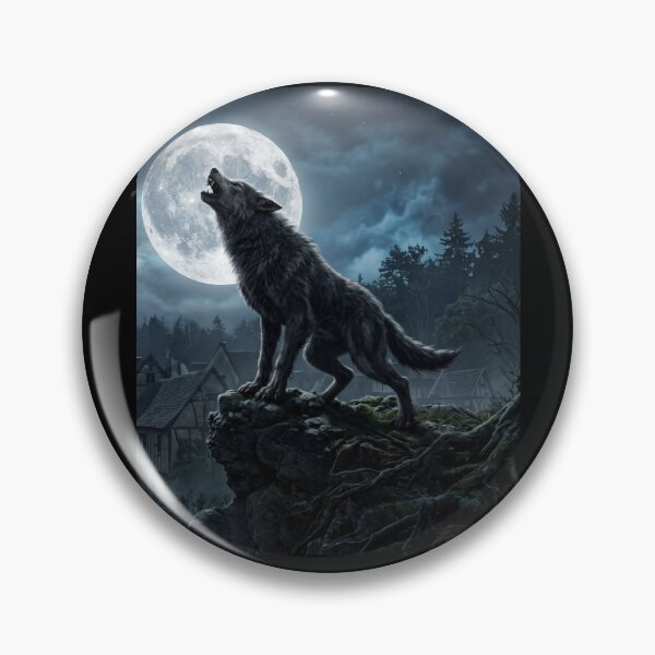 Item preview, Howling Wolf Full Moon Gothic Village designed and sold by MyE Trendz.