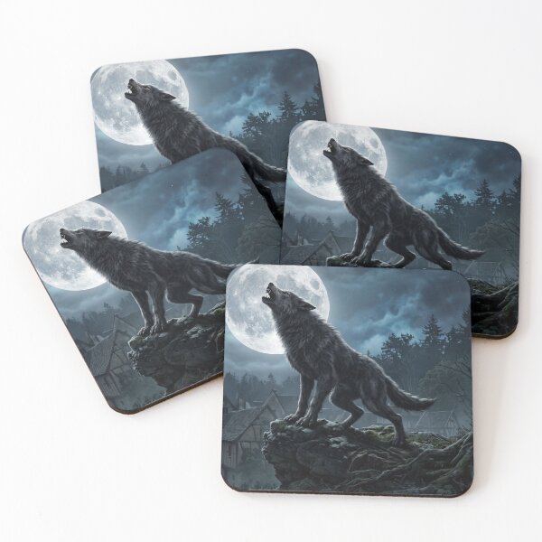 Item preview, Howling Wolf Full Moon Gothic Village designed and sold by MyE Trendz.