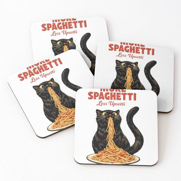 Artikelvorschau, Mehr Spaghetti, weniger Ärger – Lustiges Pasta-Design mit schwarzer Katze entworfen und verkauft von wecrea.